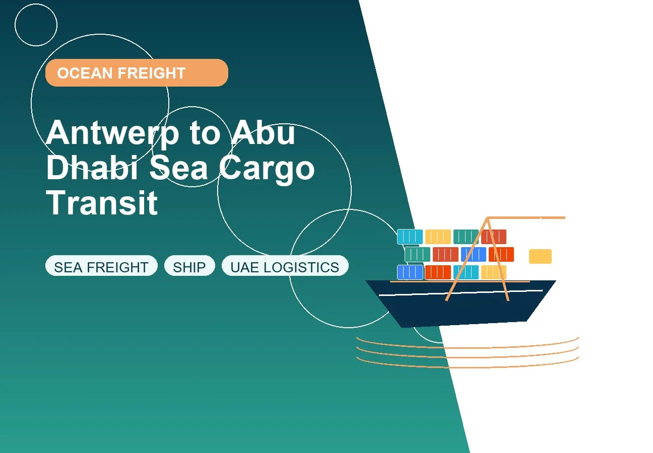 Antwerp to Abu Dhabi Sea Cargo Transit design image