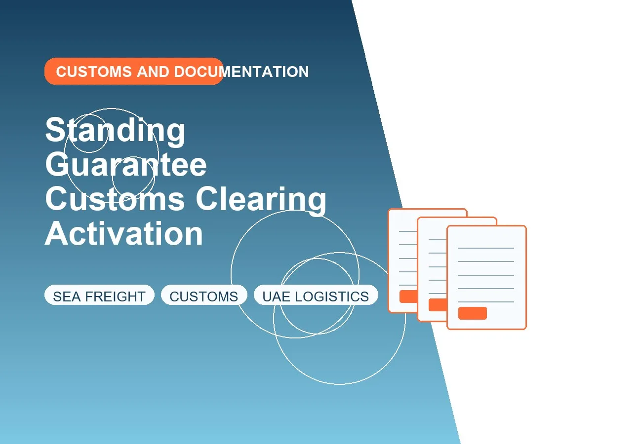 Standing Guarantee Customs Clearing Activation design image