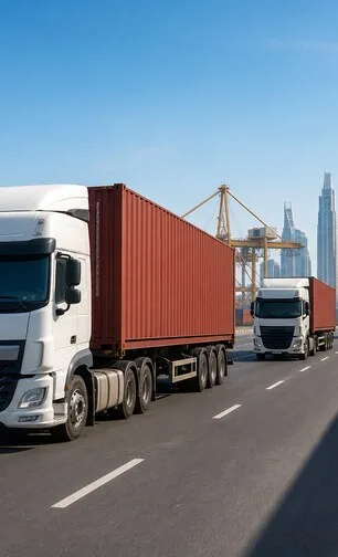 Road freight container transport