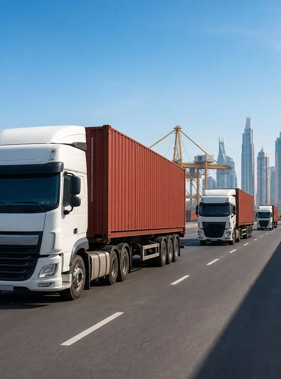 Road freight container transport